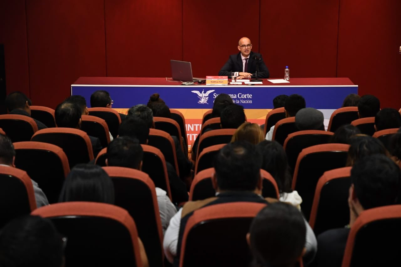 Matthias Klatt lecturing at the Suprema Corte de Justicia de la Naci&oacute;n, Mexico City